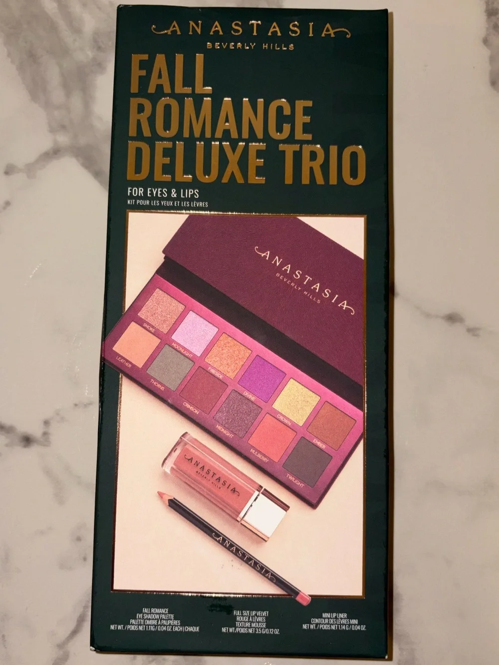 Anastasia Beverly Hills - Fall Romance Deluxe Eye & Lip Trio - New in Box